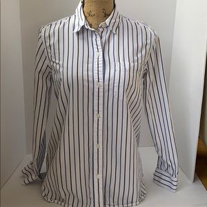 Madewell Cotton Blend Button Down Blue Striped Sm.